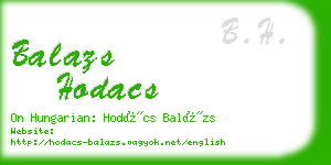 balazs hodacs business card